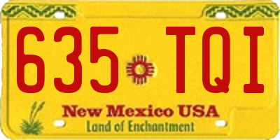 NM license plate 635TQI