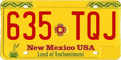 NM license plate 635TQJ