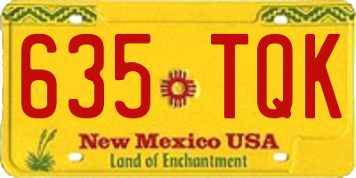 NM license plate 635TQK