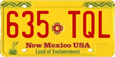 NM license plate 635TQL