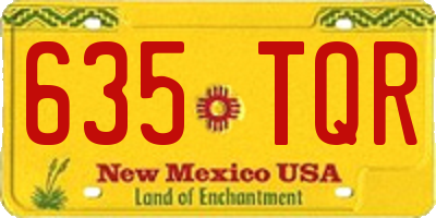 NM license plate 635TQR