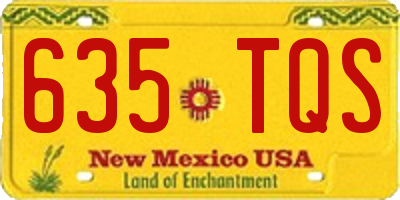 NM license plate 635TQS