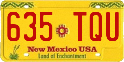 NM license plate 635TQU