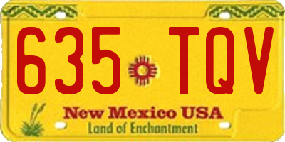 NM license plate 635TQV