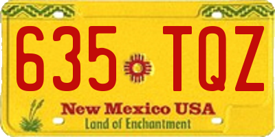 NM license plate 635TQZ