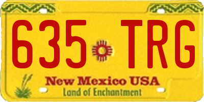 NM license plate 635TRG