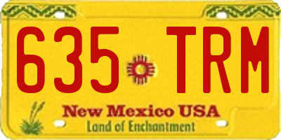 NM license plate 635TRM