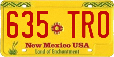 NM license plate 635TRO
