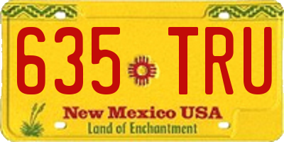 NM license plate 635TRU