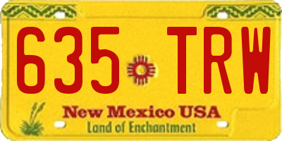 NM license plate 635TRW