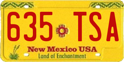 NM license plate 635TSA