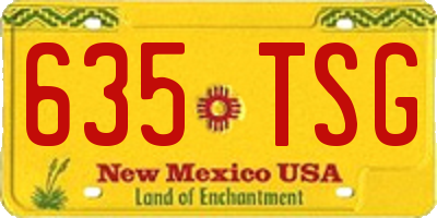 NM license plate 635TSG