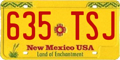 NM license plate 635TSJ