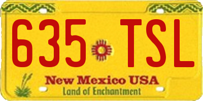 NM license plate 635TSL