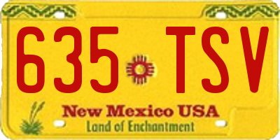 NM license plate 635TSV