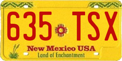 NM license plate 635TSX