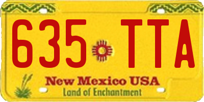NM license plate 635TTA