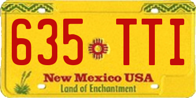 NM license plate 635TTI