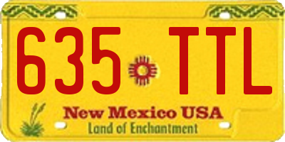 NM license plate 635TTL