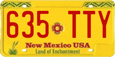 NM license plate 635TTY