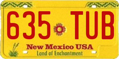 NM license plate 635TUB