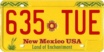 NM license plate 635TUE