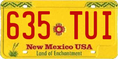 NM license plate 635TUI
