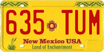 NM license plate 635TUM