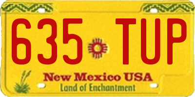 NM license plate 635TUP