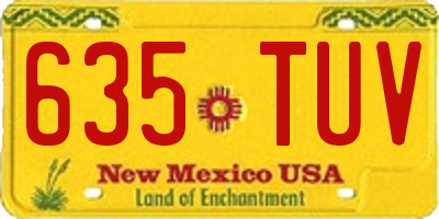 NM license plate 635TUV