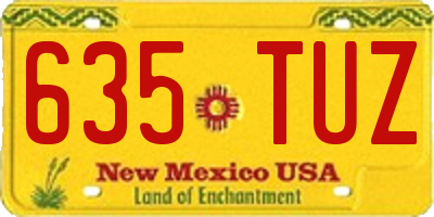 NM license plate 635TUZ