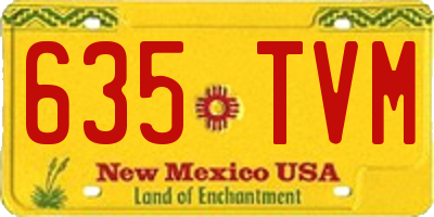 NM license plate 635TVM