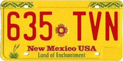 NM license plate 635TVN