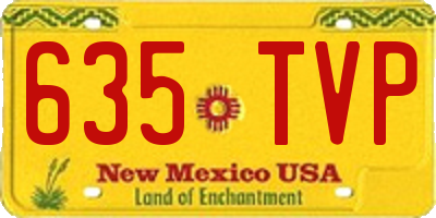 NM license plate 635TVP