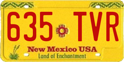 NM license plate 635TVR