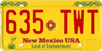 NM license plate 635TWT