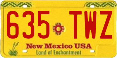 NM license plate 635TWZ
