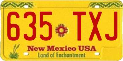 NM license plate 635TXJ