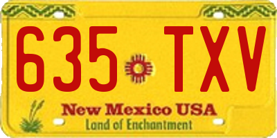 NM license plate 635TXV