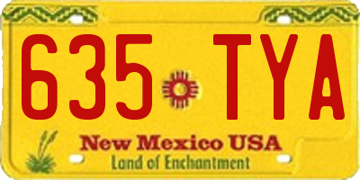 NM license plate 635TYA
