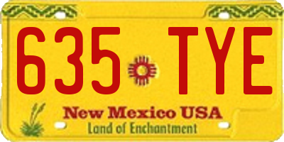 NM license plate 635TYE