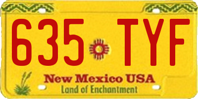 NM license plate 635TYF