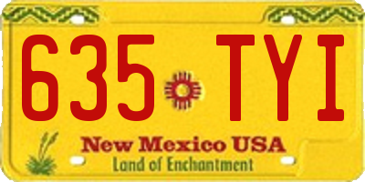 NM license plate 635TYI