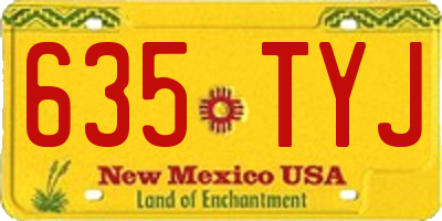 NM license plate 635TYJ