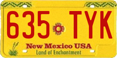 NM license plate 635TYK