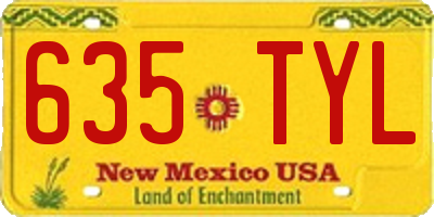 NM license plate 635TYL
