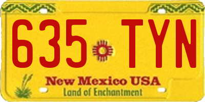 NM license plate 635TYN