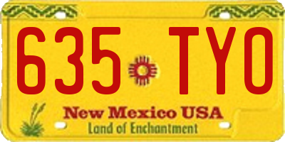 NM license plate 635TYO