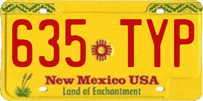 NM license plate 635TYP