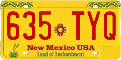 NM license plate 635TYQ